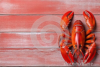 background crayfish cooked seafood freshness boiled crawfish red lobster food claw. Generative AI. Stock Photo