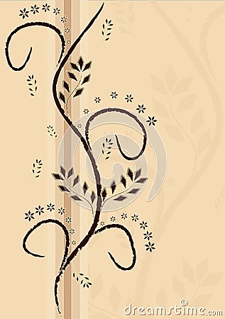 Background cream with brown ornament Stock Photo