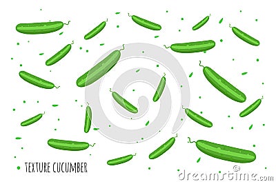 Background with cucumbers Vector Illustration