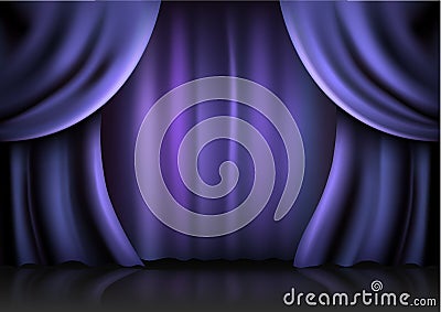 Background curtain stage. Vector Illustration