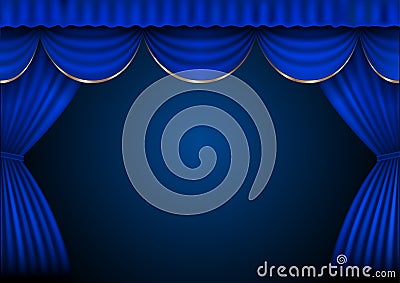Background curtain stage. Vector Illustration