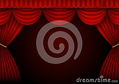 Background curtain stage. Vector Illustration