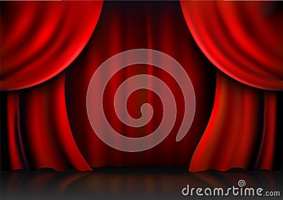 Background curtain stage. Vector Illustration