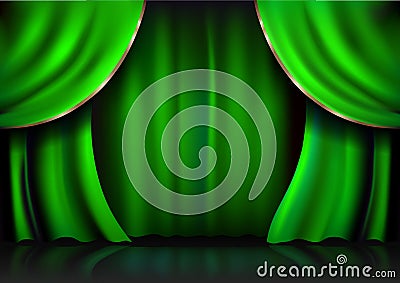 Background curtain stage. Vector Illustration