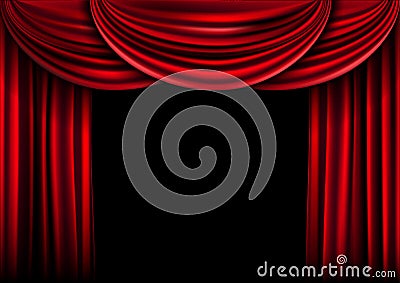 Background curtain stage. Vector Illustration