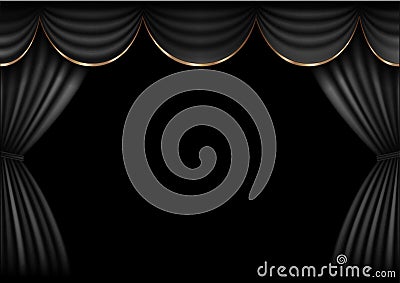 Background curtain stage. Vector Illustration