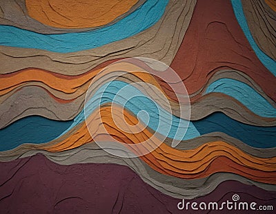 Background, cut of layers of multicolored clay. Stock Photo