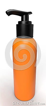 Background of a 3d dispenser to be personalized with a orange plastic dispenser Stock Photo