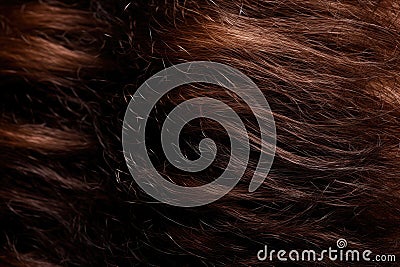 Background With Damaged, Unruly Women's Brown Hair In Close-Up. Generative AI Stock Photo
