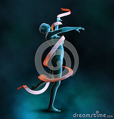 Background with dancing girl Stock Photo