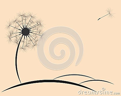 Background dandelion fluff Vector Illustration