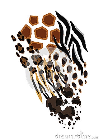 Background with decorative animal print. African savannah fauna stylized ornament, fur texture. Vector Illustration