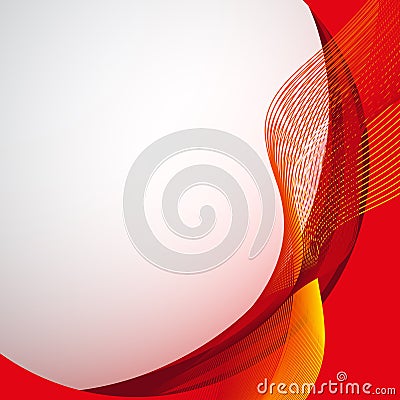 Background design with abstract red and yellow wavy lines Cartoon Illustration