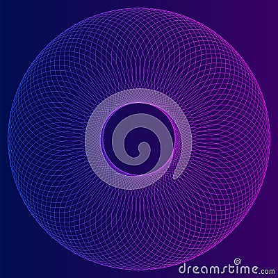 Background Design Element Circular Wire Mesh Digital Circles Lin Vector Illustration