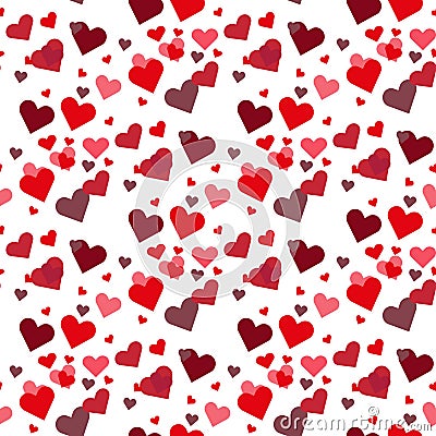 Background with different colored confetti hearts for valentine time. Seamless pattern Stock Photo