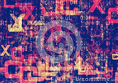 Background of a digital and text code cipher Stock Photo