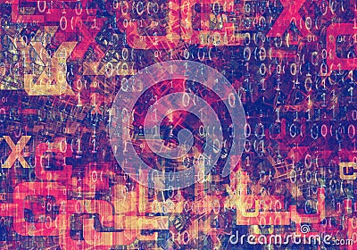 Background of a digital and text code cipher Stock Photo