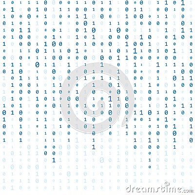 Background With Digits On Screen. binary code zero one matrix white background. banner, pattern, wallpaper. Abstract Vector Illustration