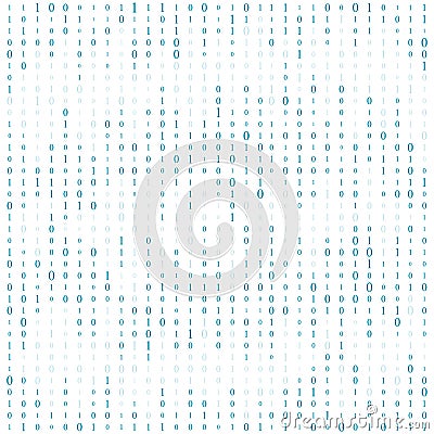 Background With Digits On Screen. binary code zero one matrix white background. banner, pattern, wallpaper. Abstract Vector Illustration