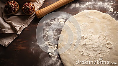 background dough pizza food wooden Cartoon Illustration