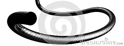 A background of an Elegant and Modern 3D Rendering image of a dark grey isolated carbon fiber cable like a single rope Cartoon Illustration