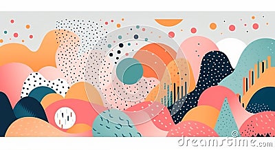 background element art circle modern illustration colourful template dot abstract design. Generative AI. Cartoon Illustration