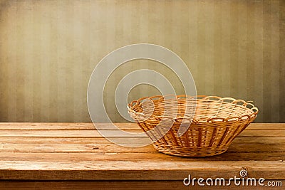 Background with empty basket Stock Photo