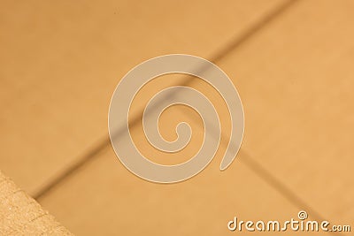 Background with empty cardboard box, soft focus Stock Photo