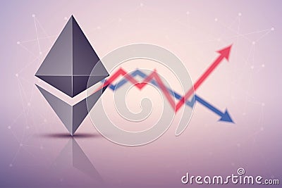 Background of Ethereum exchange trading Vector Illustration