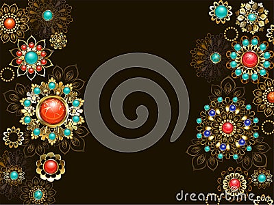 Background with ethnic ornaments Vector Illustration