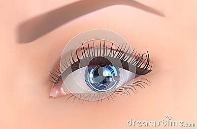 Background with eye-Internet concept new technology vector Vector Illustration