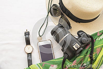 Background fashion of woman prepare journey Stock Photo