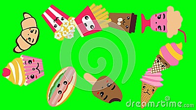Background with Fast Food Cute Illustration Stock Video - Video of fast,  menu: 196441713