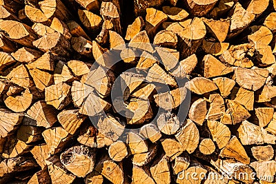 Background of firewood texture Stock Photo