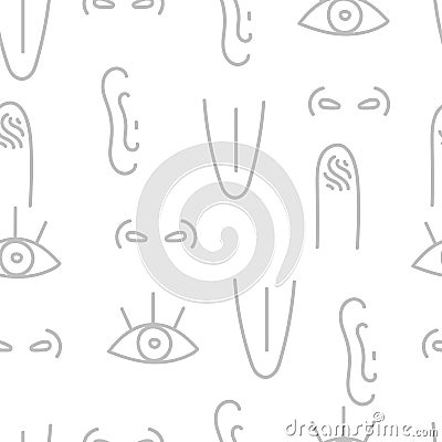 Background five sense organs Vector Illustration