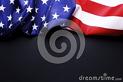 Background flag of the United States of America for national federal holidays celebration and mourning remembrance day. USA symbol Stock Photo