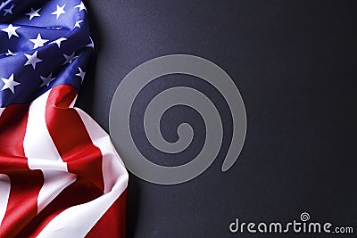 Background flag of the United States of America for national federal holidays celebration and mourning remembrance day. USA symbol Stock Photo