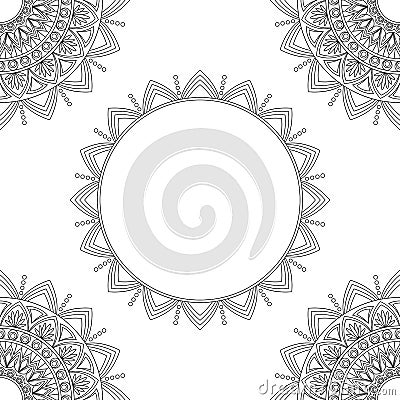Background with floral mandalas, coloring book, vector illustration Vector Illustration