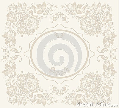background of floral pattern with traditional russian flower ornament. Stock Photo