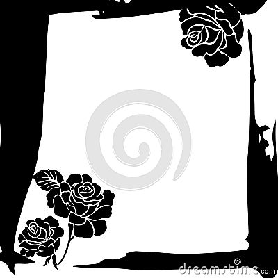 Background with flowers texture, beautiful painted rose Vector Illustration