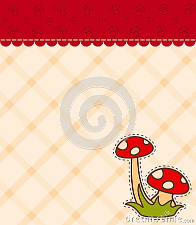 background with fly-agaric Vector Illustration