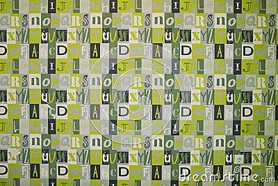 Background fonts . Designed background. Digital collage made of newspaper clippings. Abstract letters background, graphic illustra Stock Photo