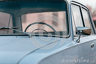 Background fragment old Soviet vintage retro car Lada Zhiguli Russian VAZ-2101 penny made in the USSR Stock Photo