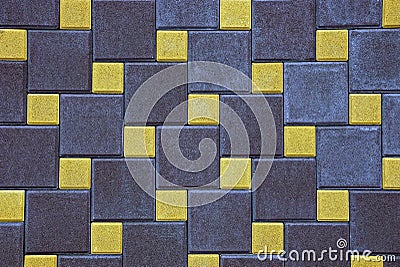 Background of a fragment of a square paving slab on the road Stock Photo