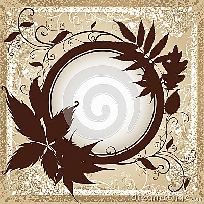 Background with frame with Autumn Leafs. Vector Illustration