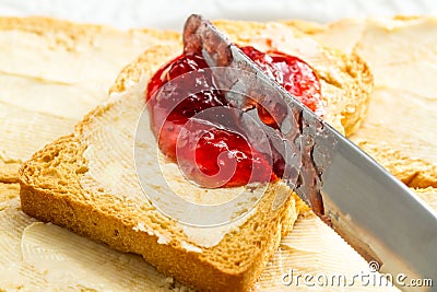 Buttered Bread Stock Photo