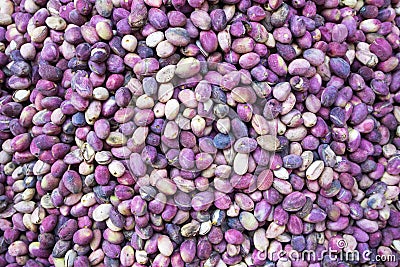 Background of fresh pistachio nuts on the Eastern Bazaar. Stock Photo