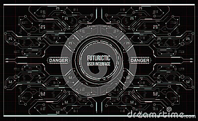 Background with futuristic user interface. Vector Illustration