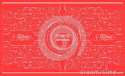 Background with futuristic user interface. Vector Illustration