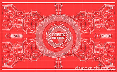 Background with futuristic user interface. Vector Illustration